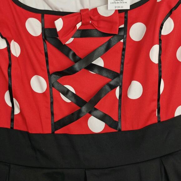 Disney Parks Dress Shop Minnie Mouse Epcot Germany Dirndl Octoberfest Red 2X NWT - Picture 10 of 10